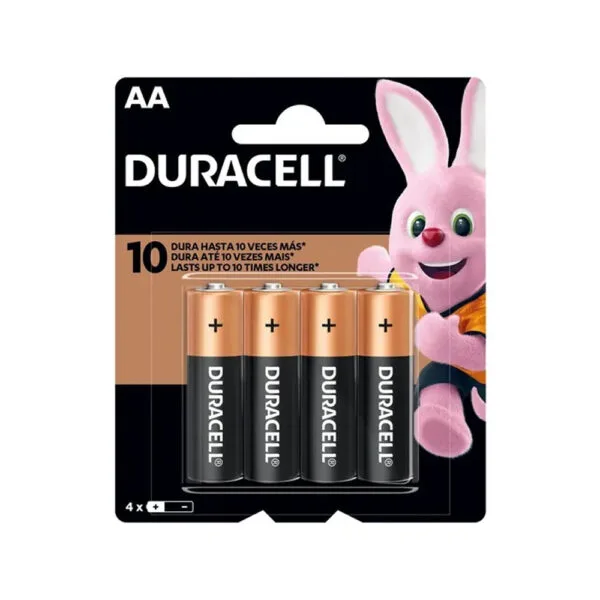 Pilha AA Alcalina, Duracell MN1500 - Pack Com 4 Unidades