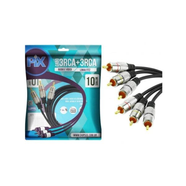 Cabo Rca  A/V 10 Metros Premium (3+3) - Pix 018-0753