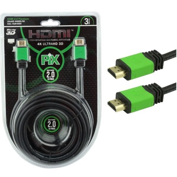 Cabo Hdmi 3 Metros Premium V2.0 4k Hdr - Pix 018-0320