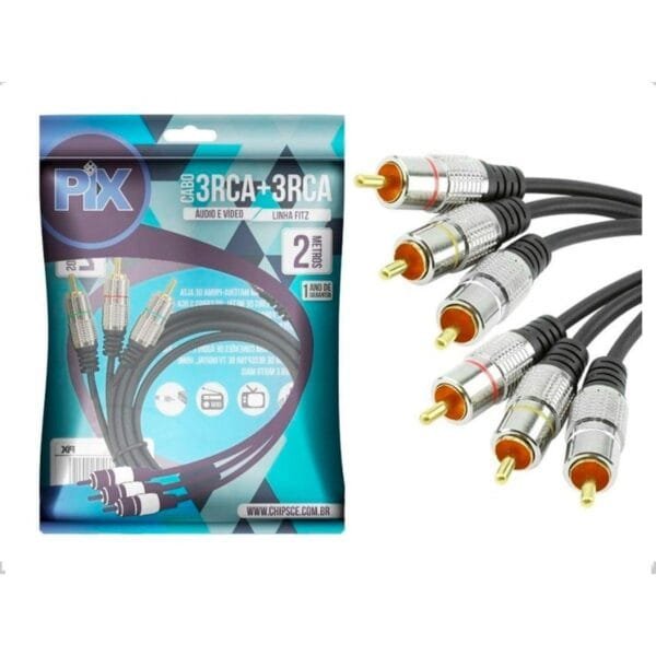 Cabo Rca A/v 2 Metros Premium (3+3) - Pix 018-0750