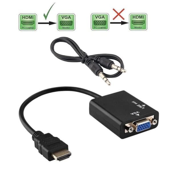Cabo Conversor Hdmi Para Vga Com Áudio