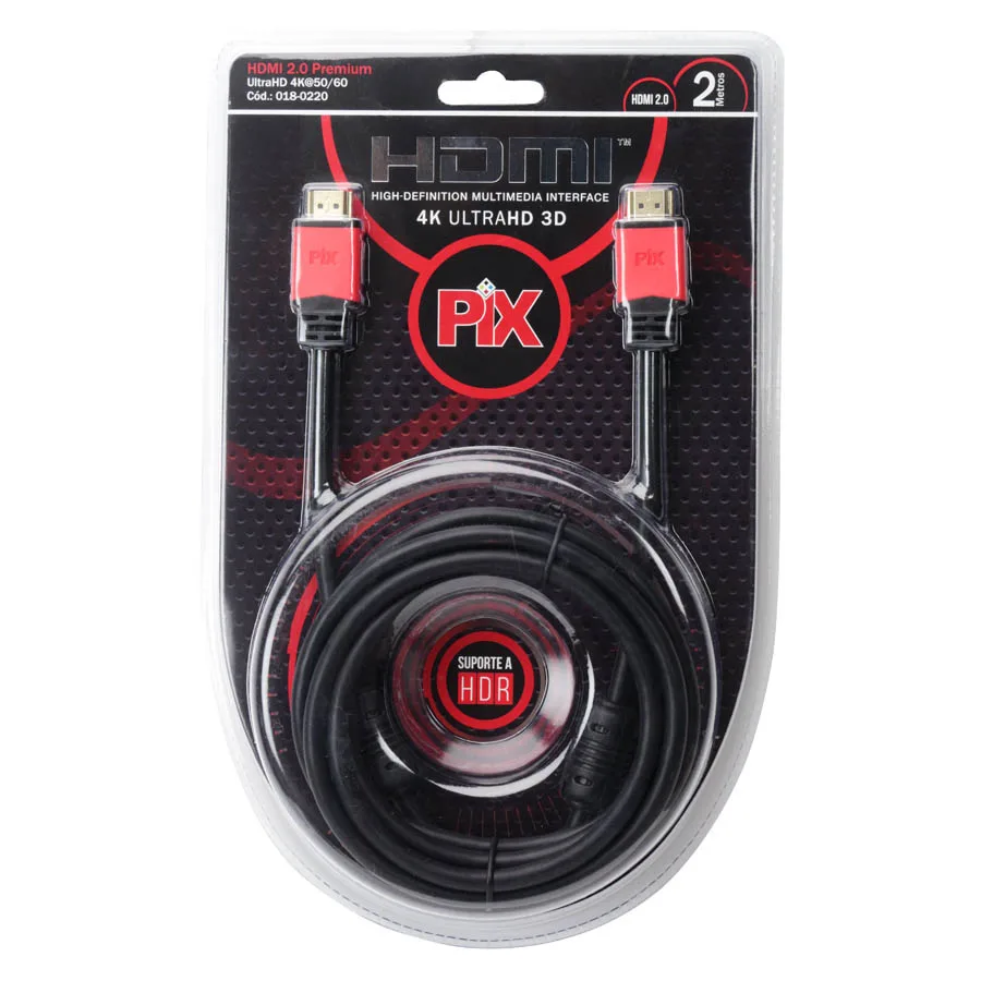 Cabo Hdmi 2 Metros Premium v2.0 4k Hdr - Pix 018-0220 - Imagem 2