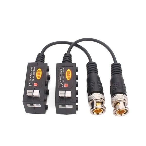 Par De Vídeo Balun Cftv Modular 4K 8MP 400M Engate Rápido