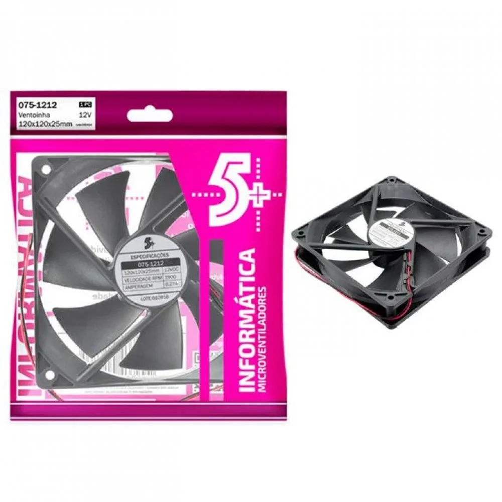 Micro ventilador Fan Cooler Ventoinha 120x120x25mm 12V DC | 5+ 075-1212