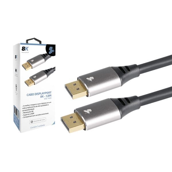 Cabo Displayport 1.4 8k Hdr - 3 Metros 5+ 018-7500