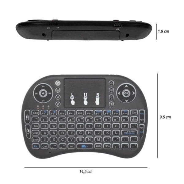 Mini Teclado Sem Fio Com Touchpad e Led RGB - Imagem 2
