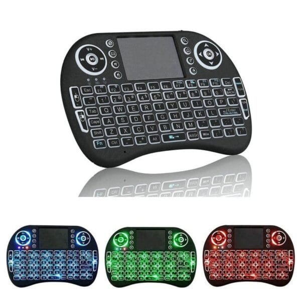 Mini Teclado Sem Fio Com Touchpad e Led RGB