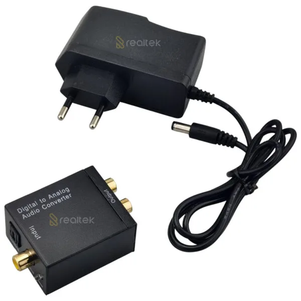 Conversor de Áudio Digital Óptico Toslink Para Rca