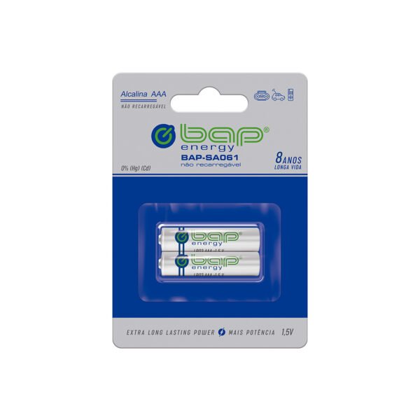 Pilha Alcalina AAA (Palito) 1,5v Bap Energy SA061 - Pack Com 2 Unidades