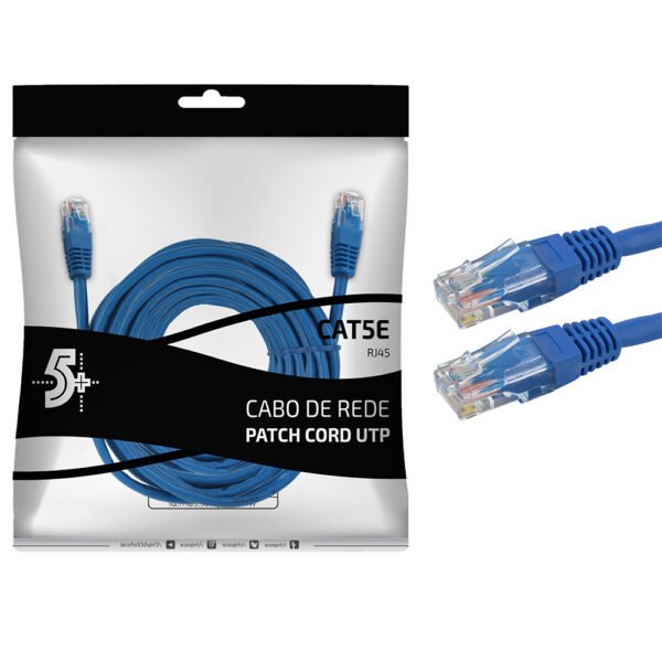 Cabo de Rede Patch Cord UTP Cat5e, Azul - 20 Metros