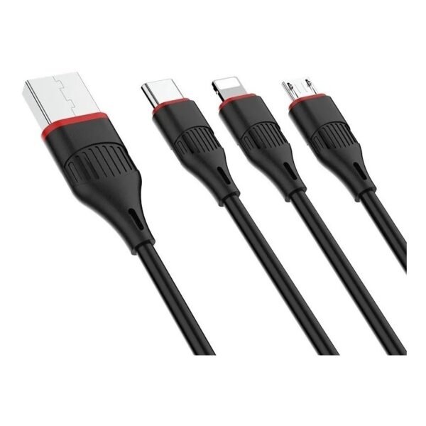 Cabo Usb 3 em 1, Tipo C, Lightning e Micro Usb - Kaidi KD-30 - Image 2