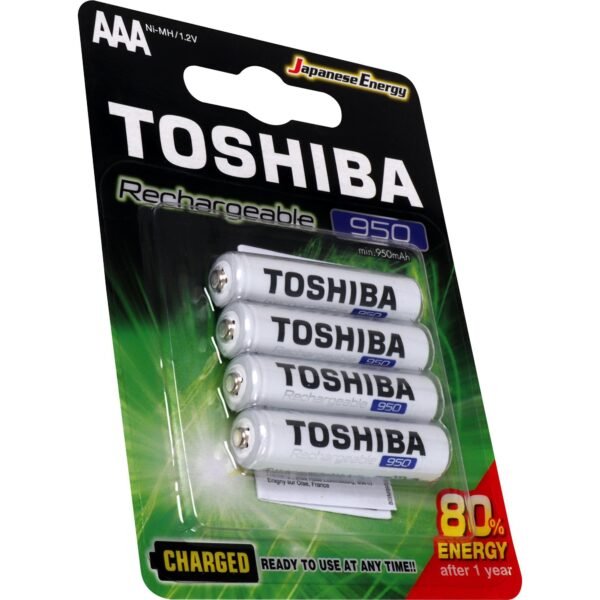 Pilha Recarregável AAA (Palito) 1,2V 950mAh TOSHIBA TNH3GAE - 4 Unidades - Imagem 3