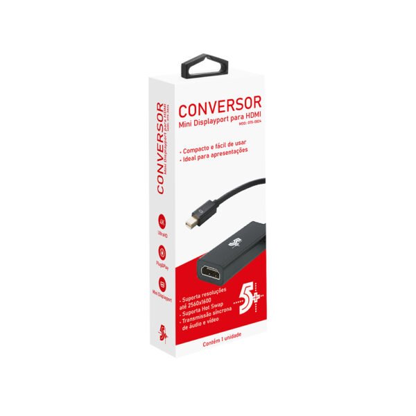 Adaptador Conversor Mini Displayport para HDMI, 15cm | 5+ 075-0824 - Imagem 3
