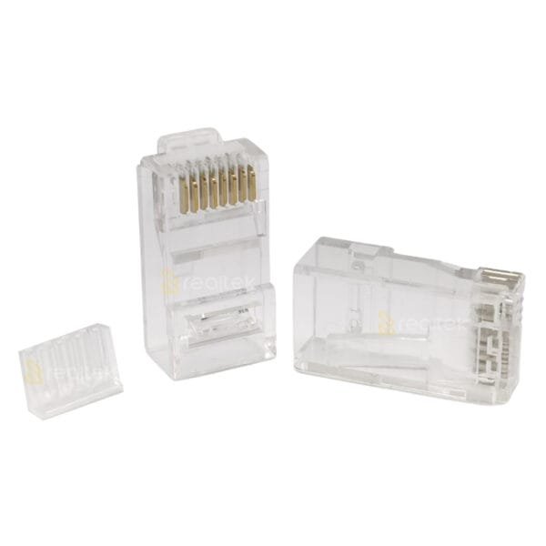 Conector Rj45 Cat6 Com Guia Macho 50 Unidades - 5+ 062-0052