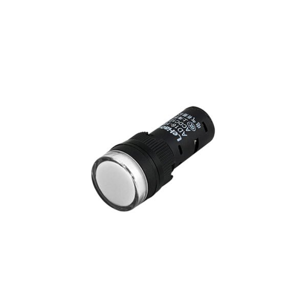 Sinaleiro Led 16mm 12V Redondo, AD16-16C - Branco
