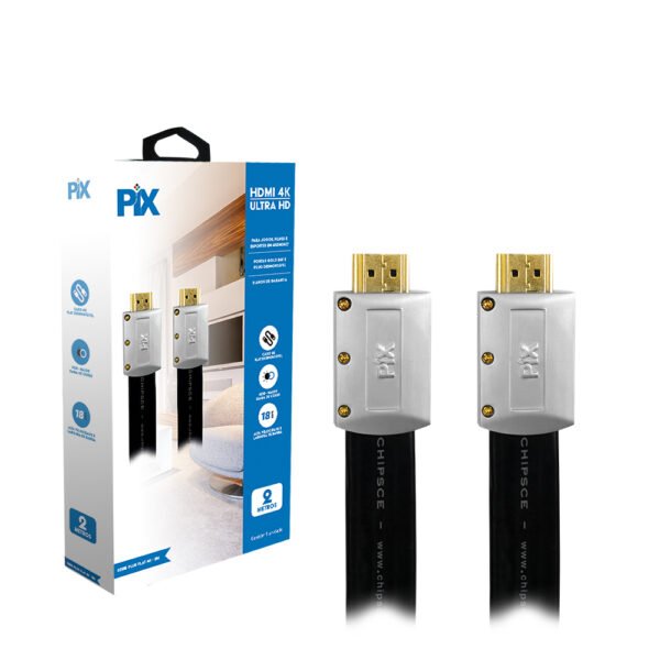 Cabo Hdmi 2 Metros v2.0 Flat Desmontável, 4k Hdr - Pix 018-9822