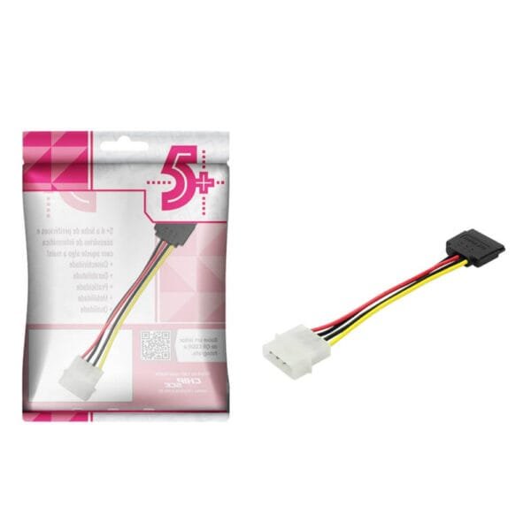 Adaptador Cabo de Força Sata Para Molex 4 Pinos 15cm MxF | 5+ 018-9993