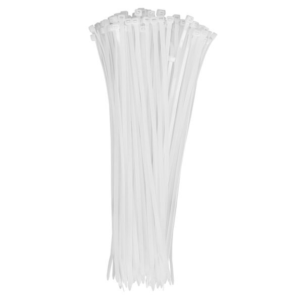 Abraçadeira de Nylon 30cm, 4,8x300mm Branca - 100 Unidades