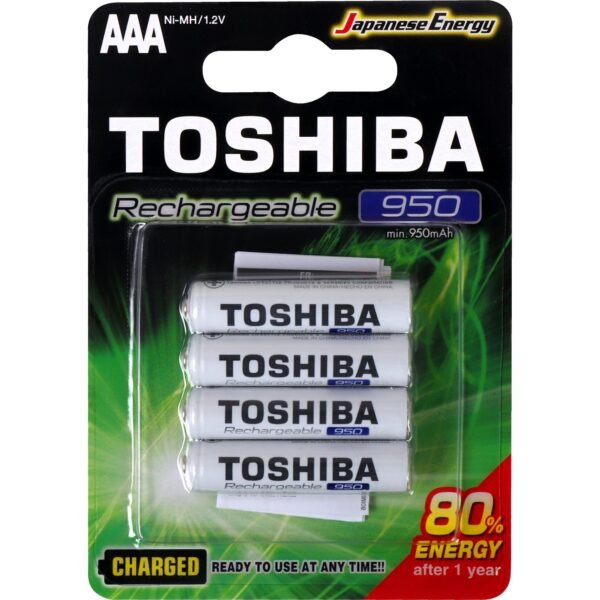 Pilha Recarregável AAA (Palito) 1,2V 950mAh TOSHIBA TNH3GAE - 4 Unidades - Imagem 2