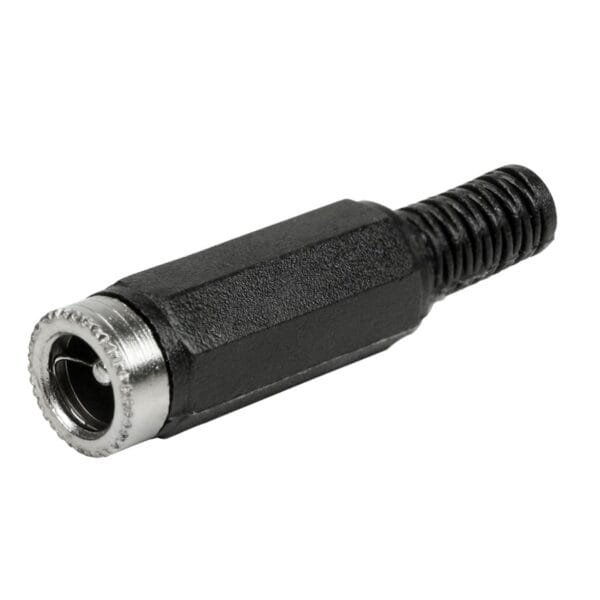 Conector Jack de Rosca J4 (P4) Fêmea Aéreo 2.1x5.5mm Plástico