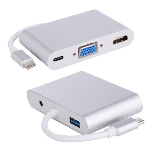 Adaptador Usb C Para Hdmi, Vga, Áudio, Usb 3.1 e 3.0 - F3 JC-TYC-501 - Imagem 2