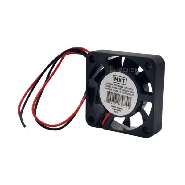 Micro ventilador Fan Cooler Ventoinha 40x40x10mm 12V DC 5000RPM 5.5CFM - MXT