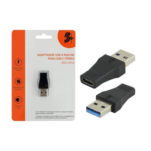 Adaptador Usb 3.1 Tipo C Fêmea Para Usb 3.0 Macho, 5Gbps - 5+ 003-0142