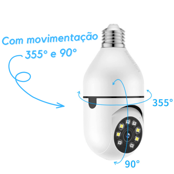 Câmera IP Wi-fi Mini Speed Dome Bocal E27 P2P 1080p Ptz, App Yoosee - 8177 - Imagem 2