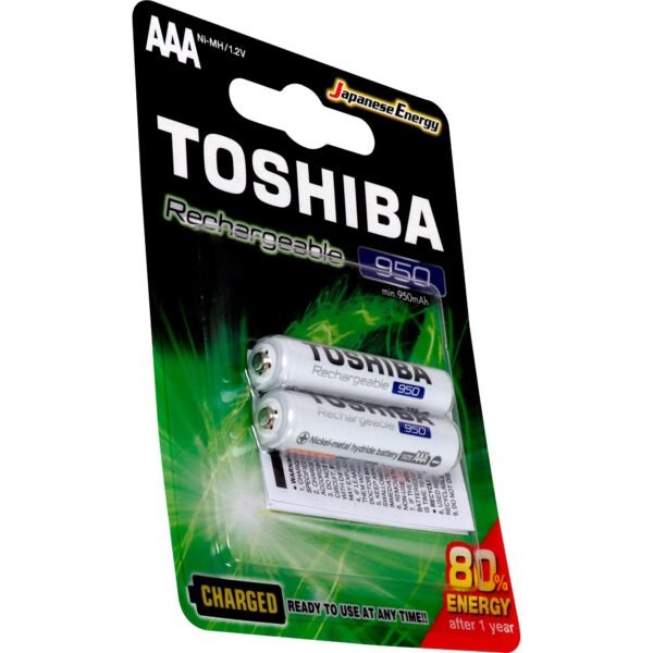 Pilha Recarregável AAA 1,2V 950mAh, TOSHIBA TNH3GAE - 2 Unidades - Imagem 4