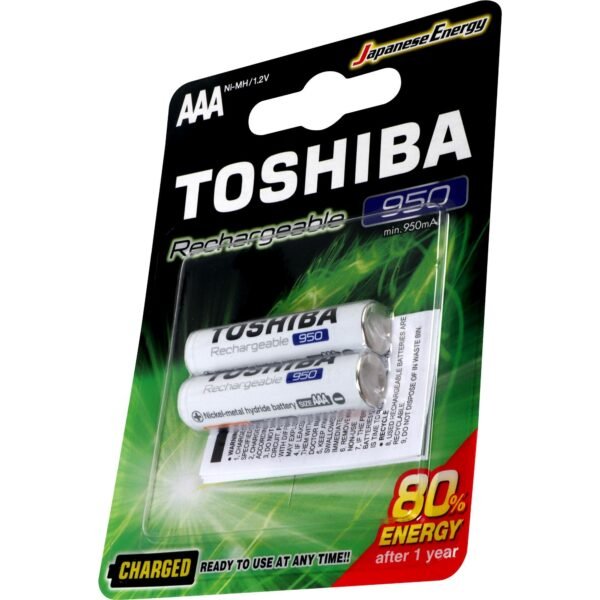 Pilha Recarregável AAA 1,2V 950mAh, TOSHIBA TNH3GAE - 2 Unidades - Imagem 3