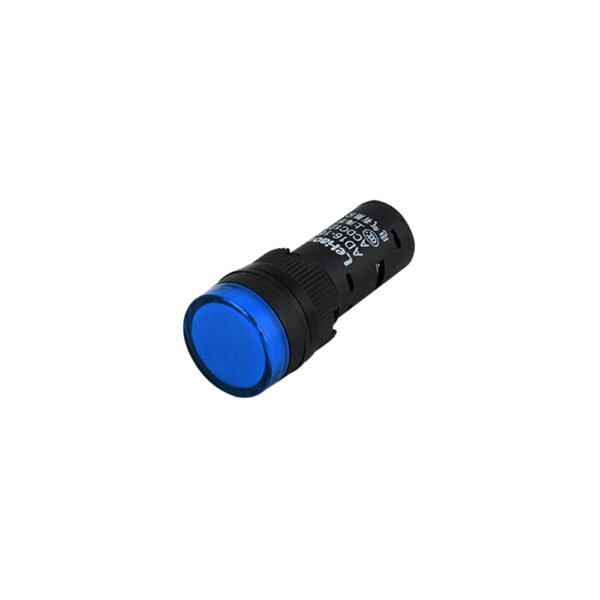 Sinaleiro Led 16mm 12V Redondo, AD16-16C - Azul