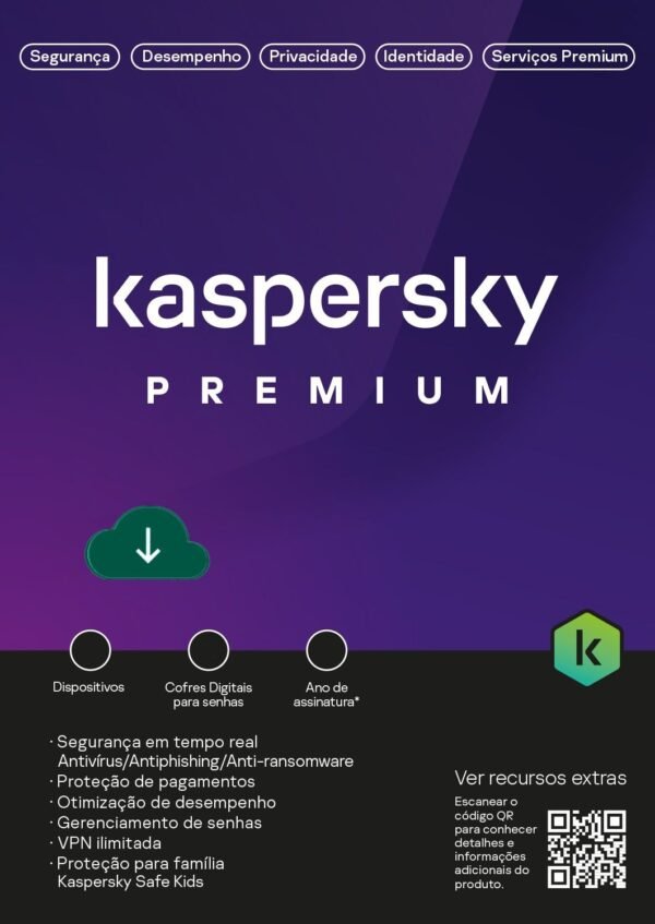 Antivírus Kaspersky Premium - Licença 12 meses, 10 dispositivos