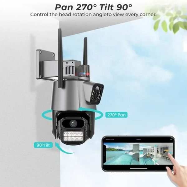Câmera IP Mini Speed Dome Dupla 6mp Wi-fi Onvif Auto Tracking - P11 iCSee - Imagem 2