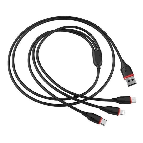 Cabo Usb 3 em 1, Tipo C, Lightning e Micro Usb - Kaidi KD-30 - Image 3