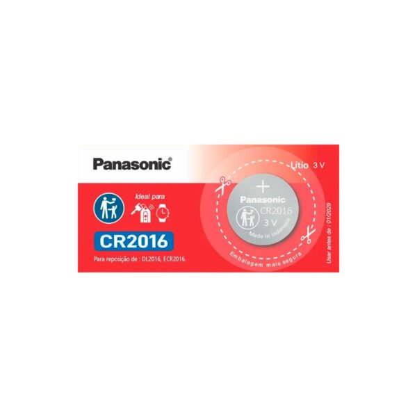 Pilha Bateria 3v Lithium CR 2016 / DL2016 / ECR2016, Panasonic -  1 Unidade