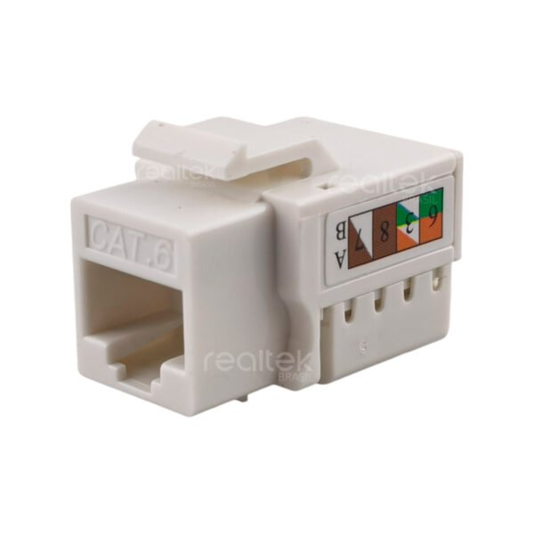 Conector RJ45 Fêmea Keystone Cat6, Branco - Nexlan - Imagem 2
