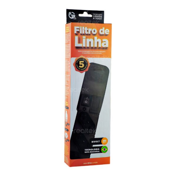 Filtro de Linha 6 Tomadas 10A 80cm, Preto - TR Lux - Imagem 5