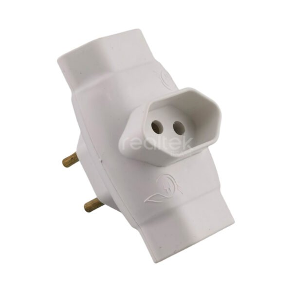 Adaptador de Tomada Benjamin Tipo T 10A, 2 Pinos - 3 Saidas