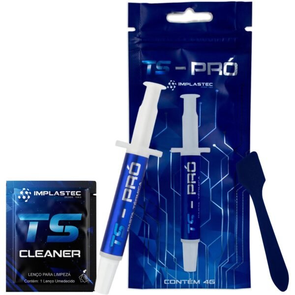 Pasta Térmica Prata Alta Performance 6,2 W/m.K Implastec TS-PRÓ - 4g