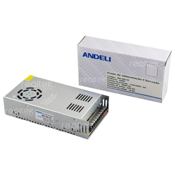 Fonte Chaveada Andeli 24V 14.5A 350w Bi-volt - MS-350-24
