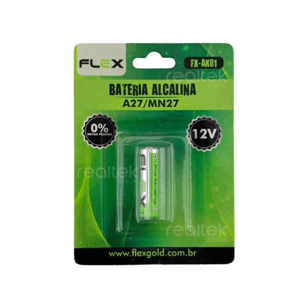 Pilha Alcalina 27A 12V / L828 / MN27 / A27 – Flex Gold FX-AK01