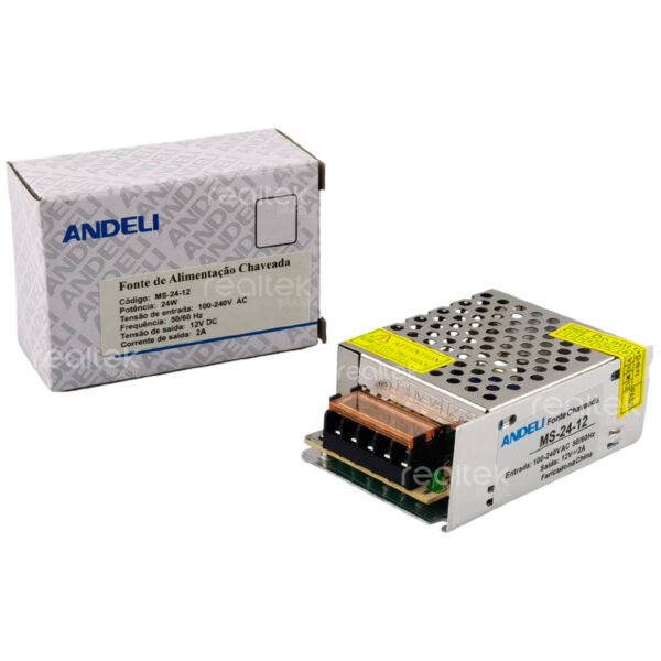 Fonte Chaveada Andeli 12V 2A 24w Bi-volt - MS-24-12