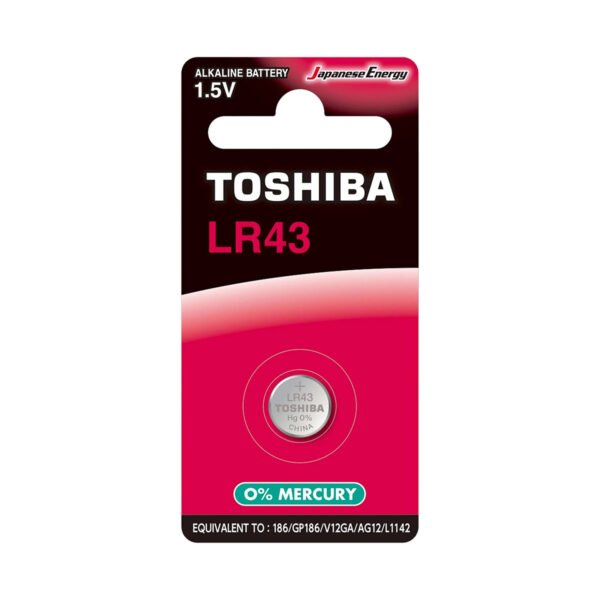 Pilha Botão Alcalina LR43 / 186 / GP186 / V12GA / AG12 / L1142 - Toshiba BP-1C