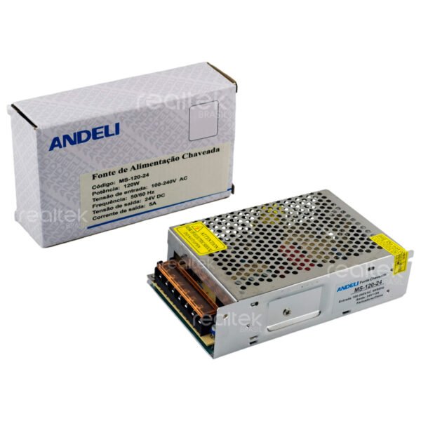 Fonte Chaveada Andeli 24V 5A 120w Bi-volt - MS-120-24