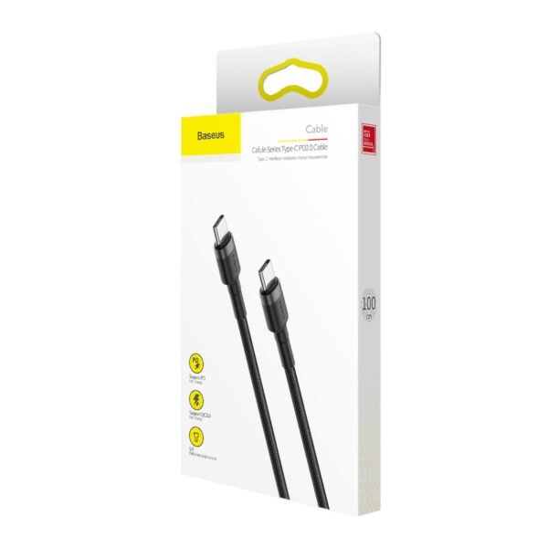 Cabo USB C para USB C 60W PD2.0, 1 Metro – Baseus CATKLF-GG1 - Imagem 2