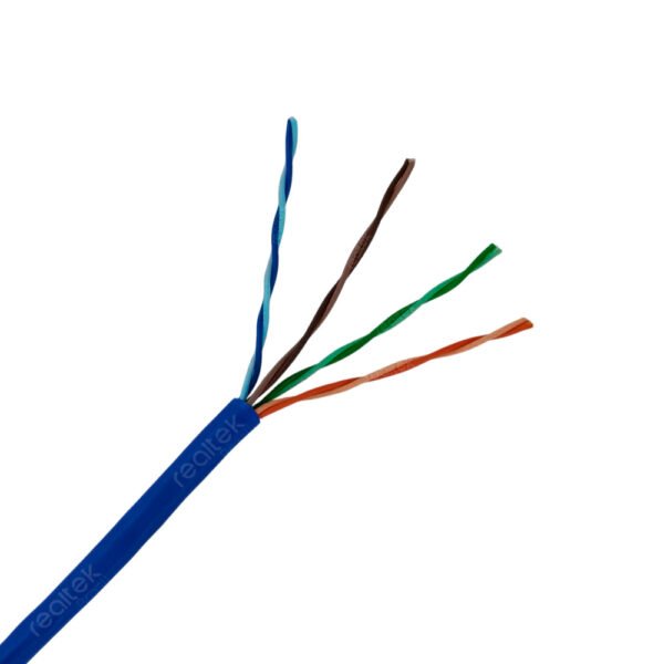 Cabo De Rede CAT5E 4 Pares 100% Cobre, Azul - 1 Metro