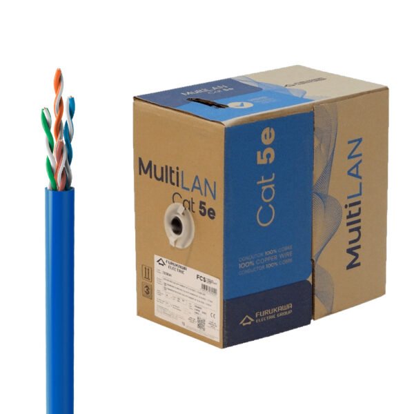 Cabo de Rede CAT5e Furukawa MultiLan 24AWG CMX, Azul - 1 Metro