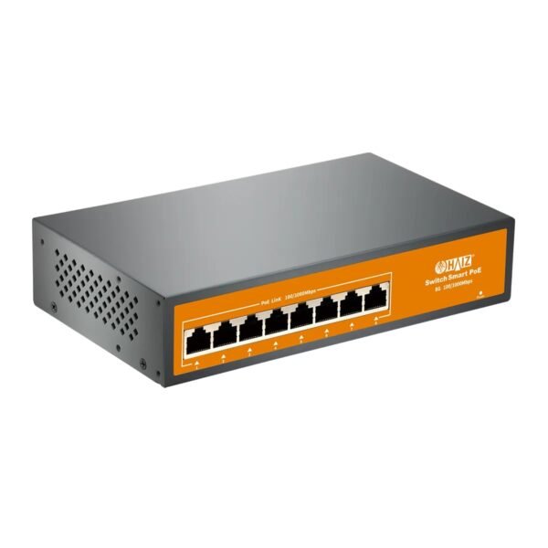 Switch Poe Híbrido 8 Portas Gigabit 100/1000 - Haiz HZ-1008GBPOE-A