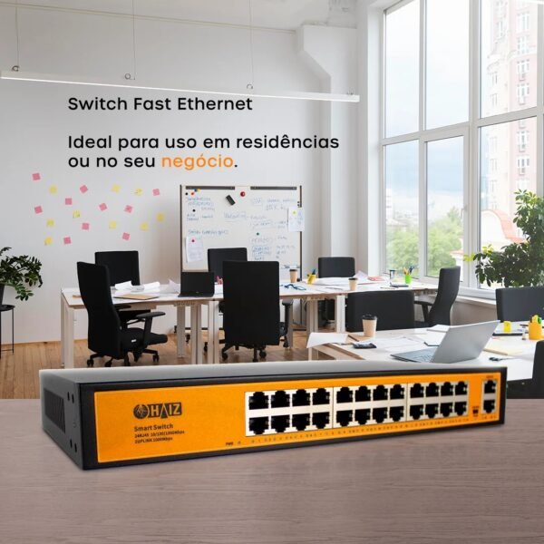 Switch 24 Portas Gigabit 100/1000 + 2 UpLink - Haiz HZ-2400GB - Imagem 4