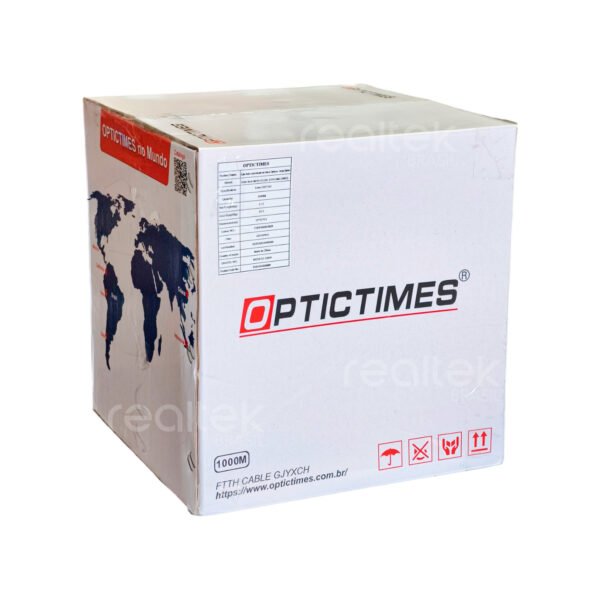 Cabo De Fibra Óptica Drop Flat Ftth 1fo, 1000m  - Optictimes - Imagem 3